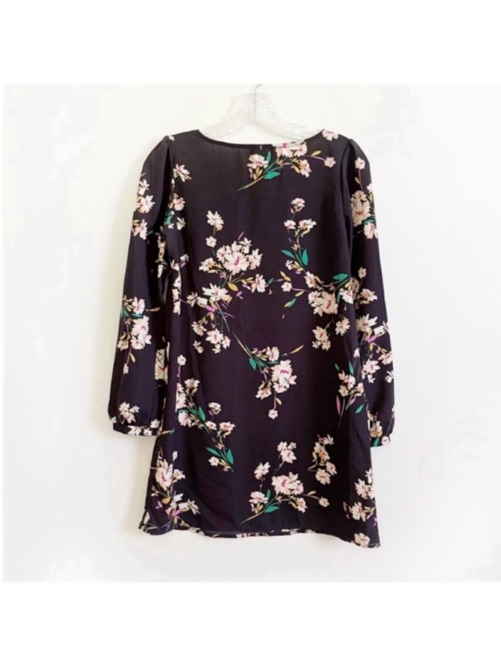 Lulu's Herbaceous Babe Shift Dress navy blue floral mini bateau neck - Picture 10 of 10